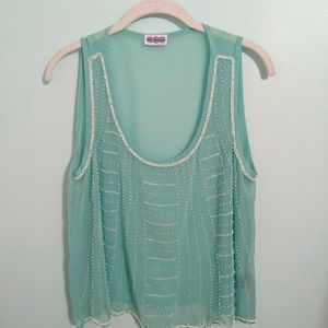 Lux Boutique sheer top Size Large